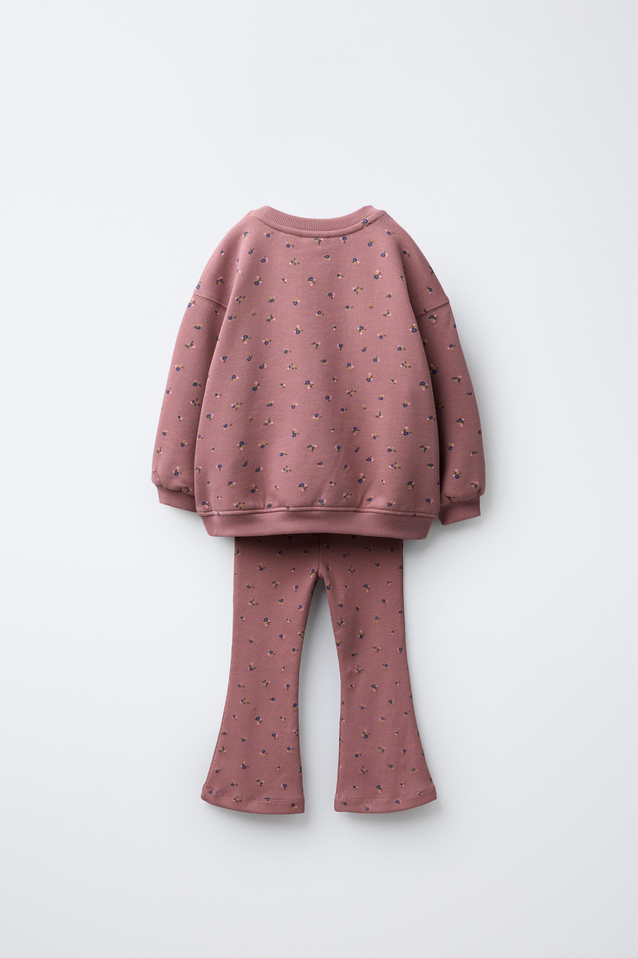 FLORAL SWEATSHIRT AND LEGGINGS SET